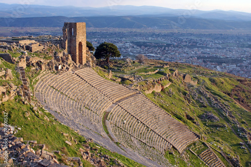 the ancient theater in the ancient city of Pergamon, Turkey