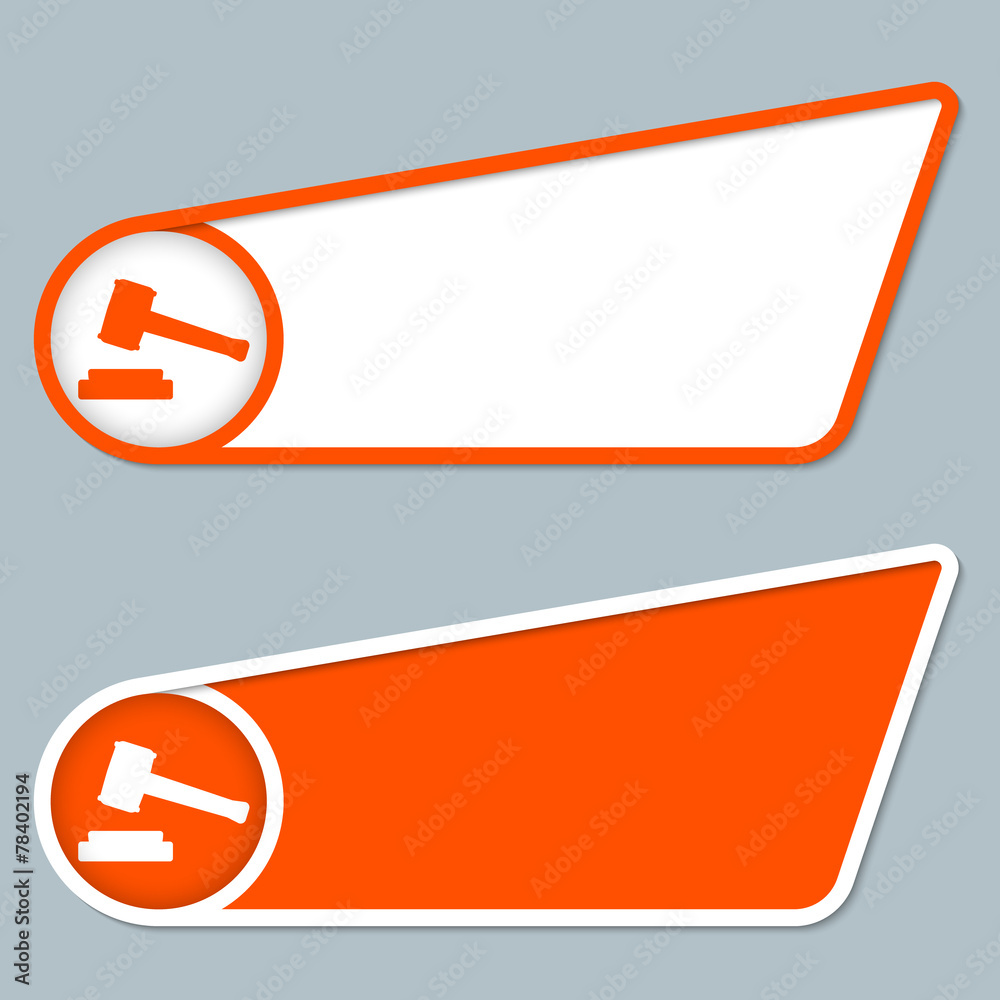 Fototapeta premium two orange boxes for any text with law symbol