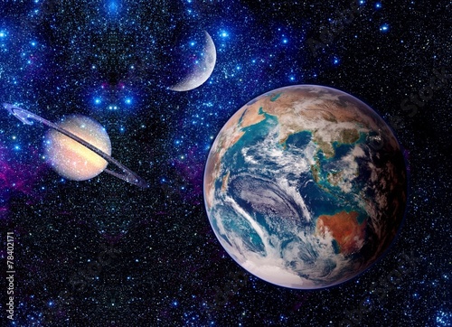 Fototapeta Naklejka Na Ścianę i Meble -  Fantasy Space Earth Planets