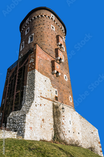Ancient tower at  Wawel Royal Castle in Krakow #78403721