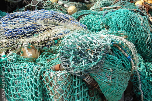 Drying fishing nets in Brittany, France