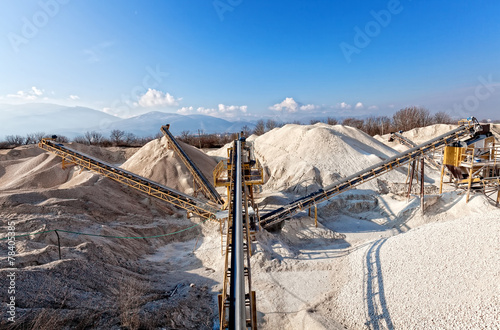 nastri trasportatori in cava di inerti