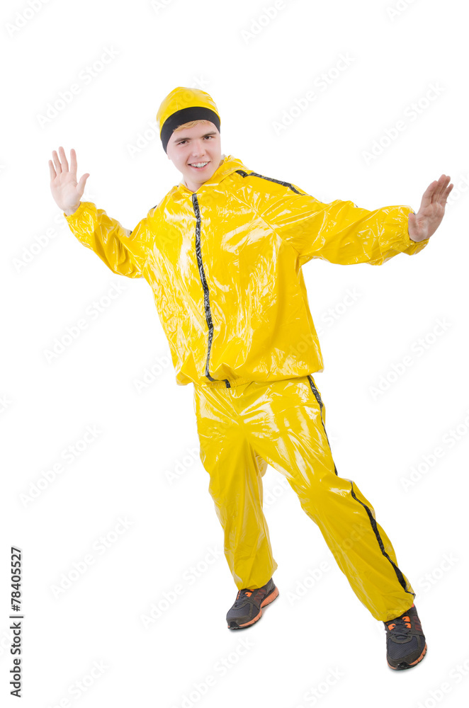Man in yellow suit isolated on white Man in yellow suit isolated on white
