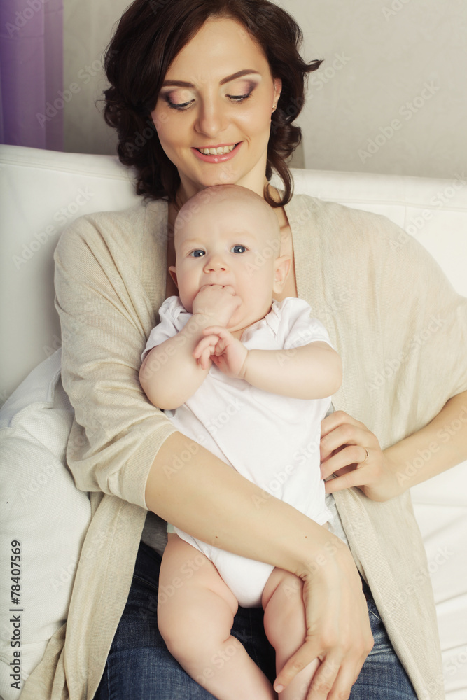 Portrait of mother and baby Portrait of mother and baby