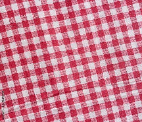 Red and white checkered texture, tablecloth.