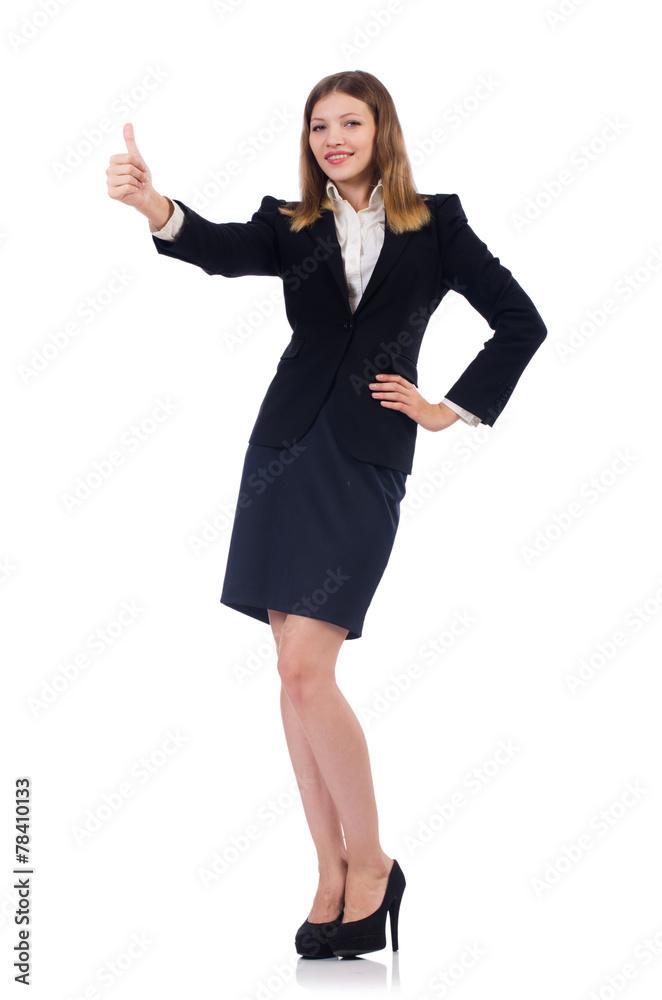 Businesswoman in business concept isolated on white Businesswoman in business concept isolated on white