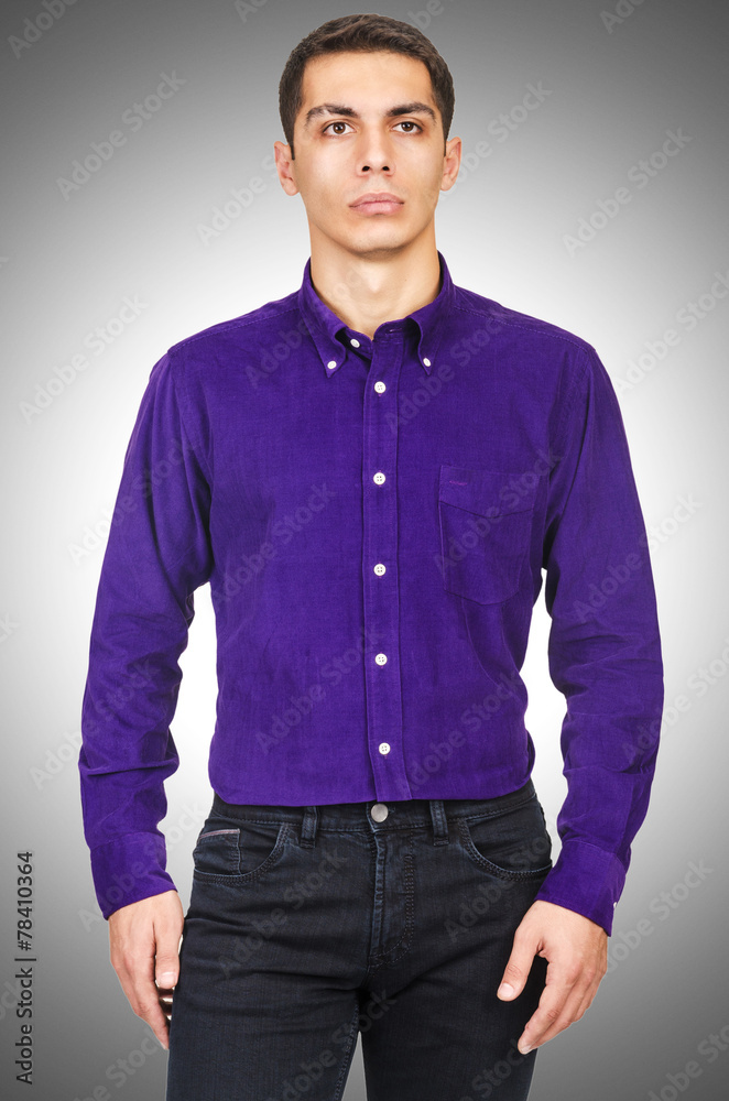 Fototapeta premium Male model with shirt isolated on white