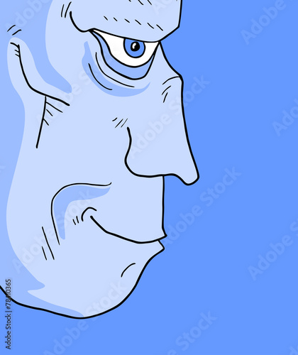 blue face