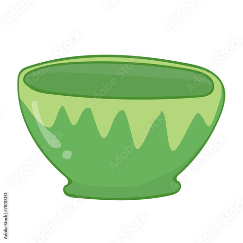 green bowl isolated illustration