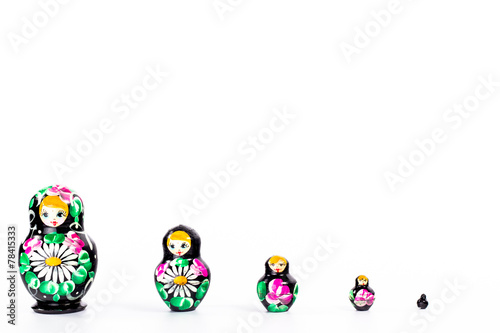 isolated russian dolls