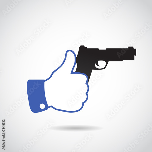 I like shooting gun. Modern,  communication vector sign.