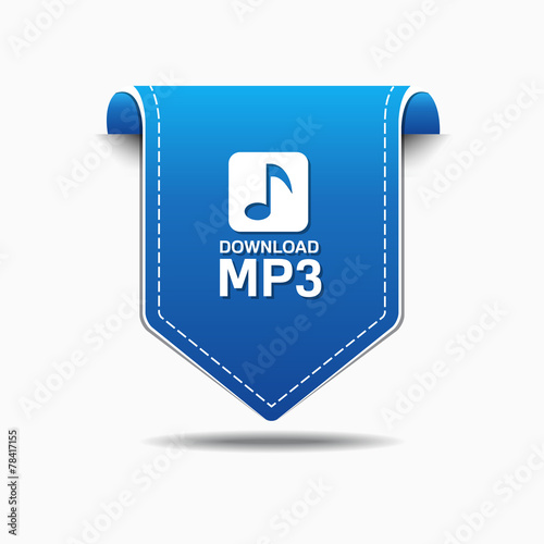 MP3 Download Blue Vector Icon Design