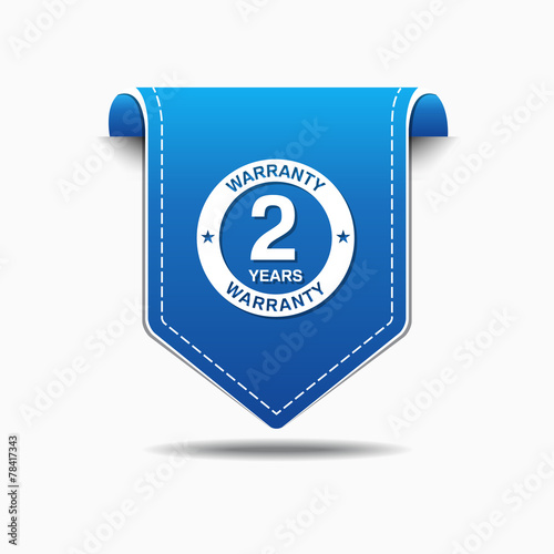 2 Years Warranty Blue Vector Icon Design