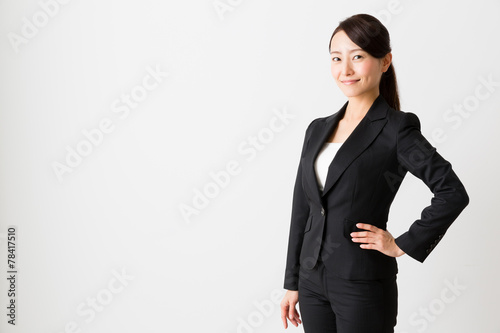 asian businesswoman on white backgroound