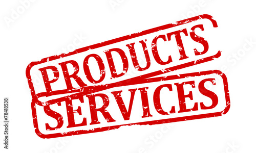 Damage oval red stamp with inscriptions - products, services