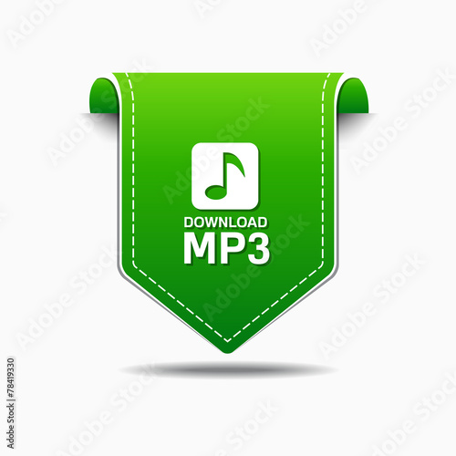 MP3 Download Green Vector Icon Design
