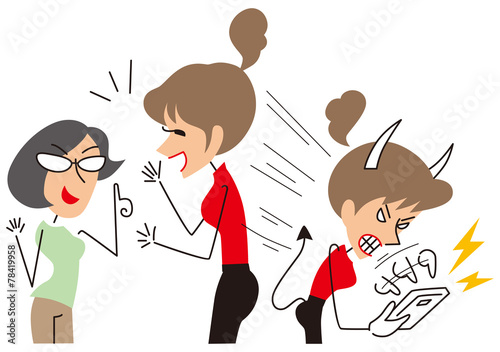 すぐにネットへのかき込みをする女性