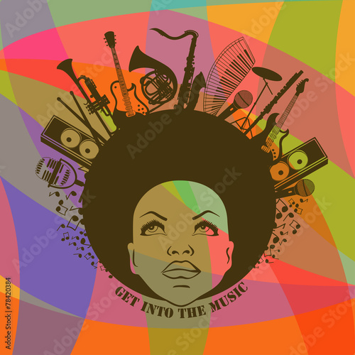 Woman and musical instruments