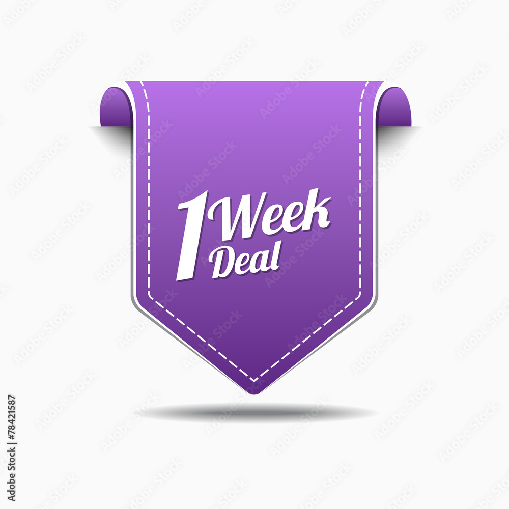 1 Week Deal Purple Vector Icon Design 1 Week Deal Purple Vector Icon Design