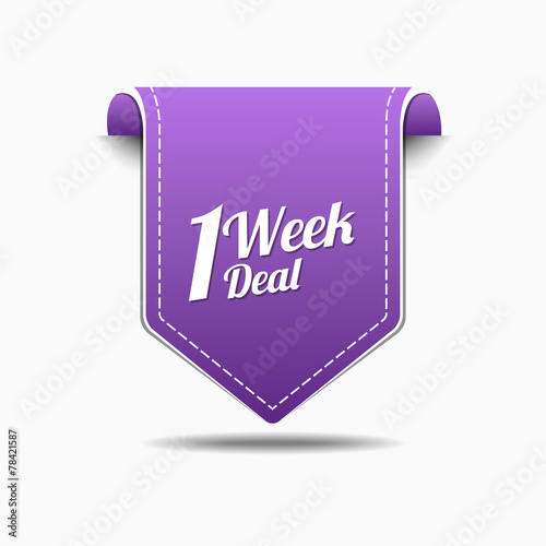 1 Week Deal Purple Vector Icon Design