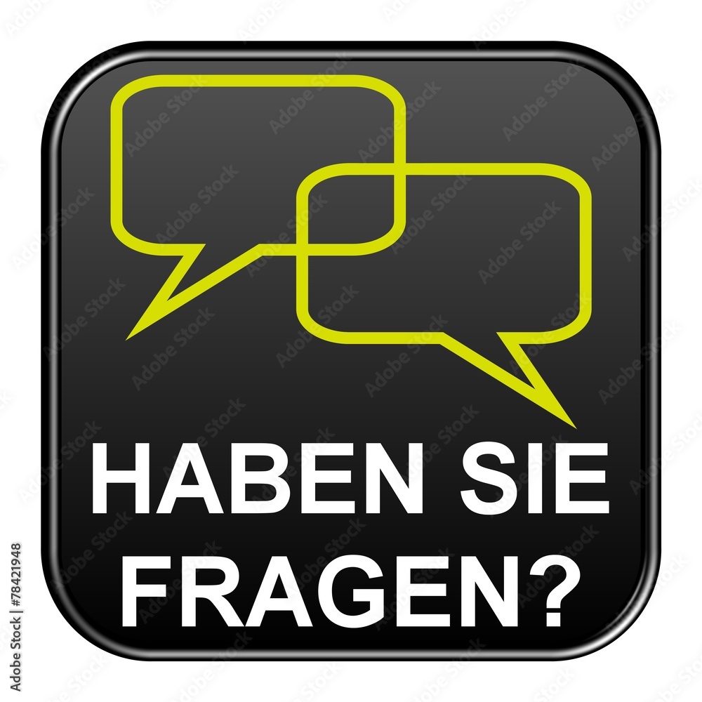 Naklejka premium Schwarzer Button: Haben Sie Fragen?