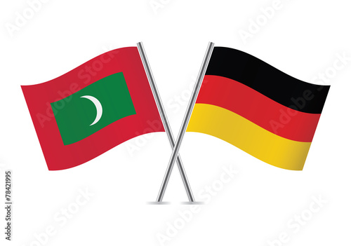 Free Download German and Maldives flags. Vector illustration. - GFXLoad