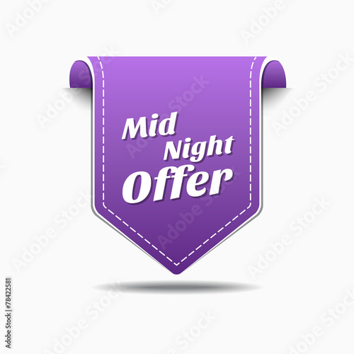 Midnight Offer Purple Vector Icon Design