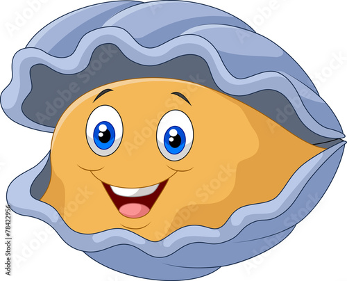 Cartoon happy oyster