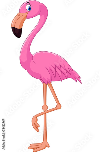 Kreskówka ptak flamingo