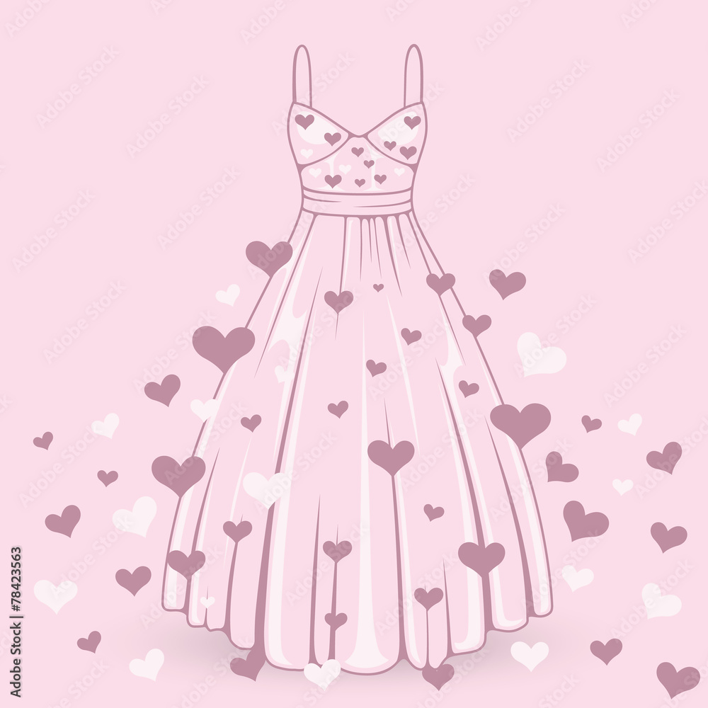 Wedding dress with hearts
