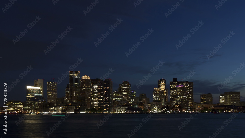 4K Time lapse close up Boston skyline at twilight 4K Time lapse close up Boston skyline at twilight