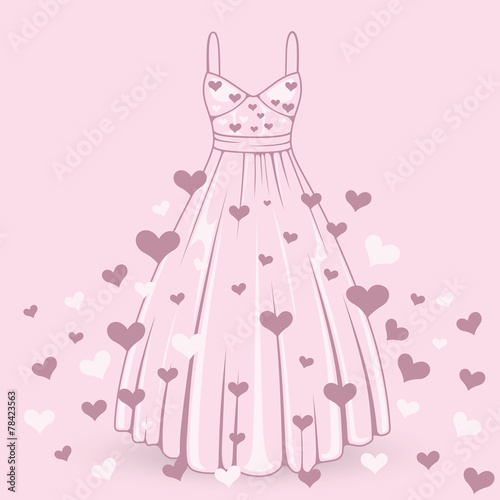 Wedding dress with hearts © hobbitfoot