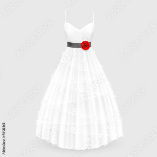 Wedding dress with flower