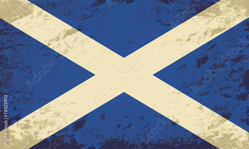 Scottish flag. Grunge background. Vector illustration