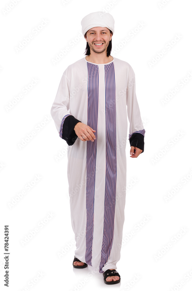 Concept with arab man isolated on white Concept with arab man isolated on white
