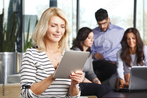 Business woman with digital tablet