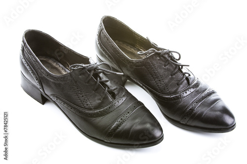 Black female shoes with laces