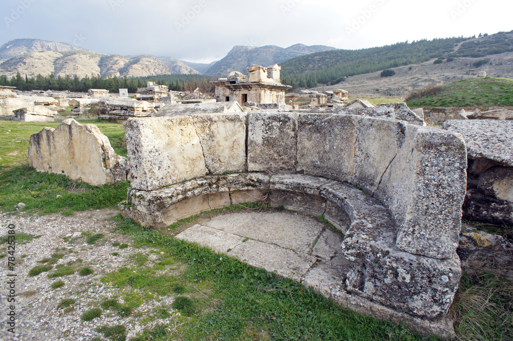 the ruins of the necropolis of the ancient city of Hierapolis