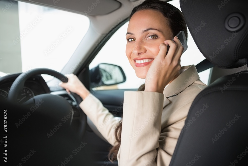 Smiling businesswoman on the phone Smiling businesswoman on the phone