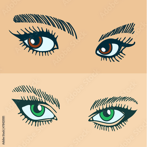 green and brown womens eyes.