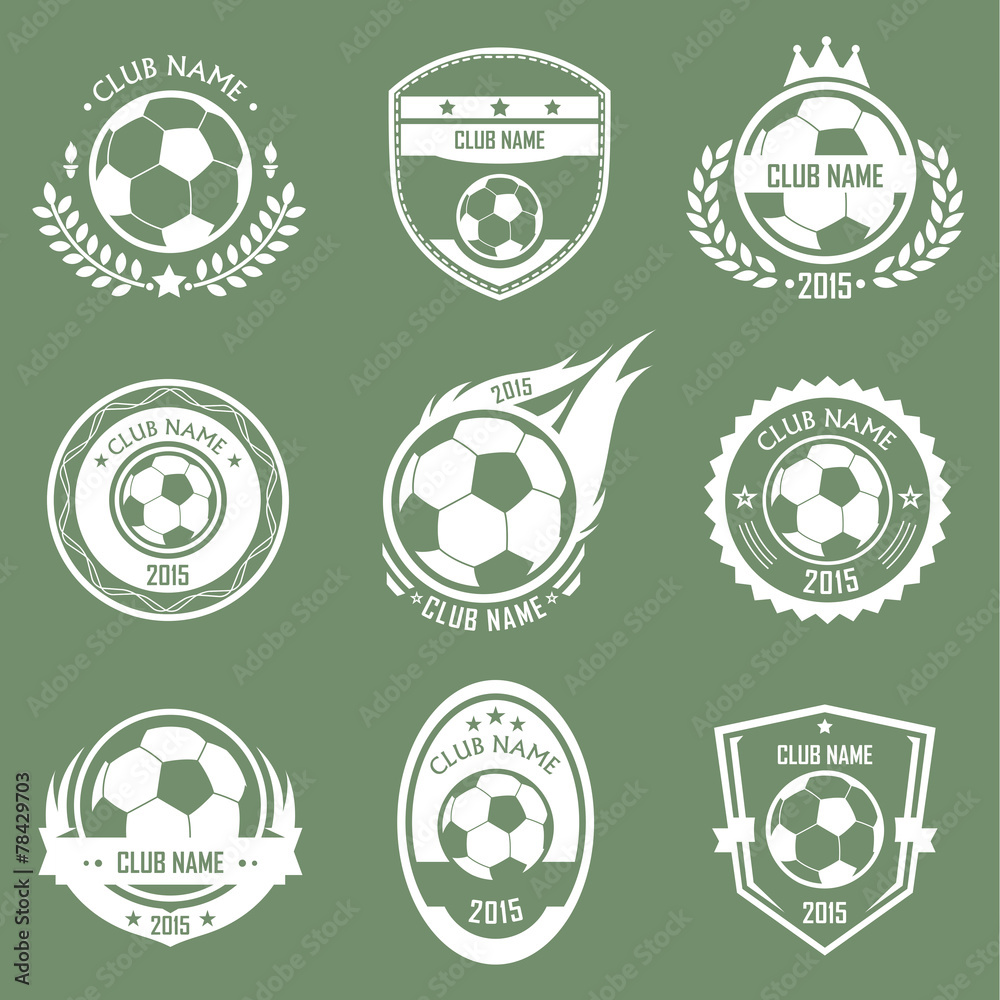 Soccer emblems - obrazy, fototapety, plakaty 
