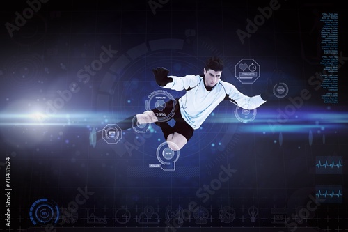 Composite image of football player