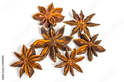 Star anise isolated on white background