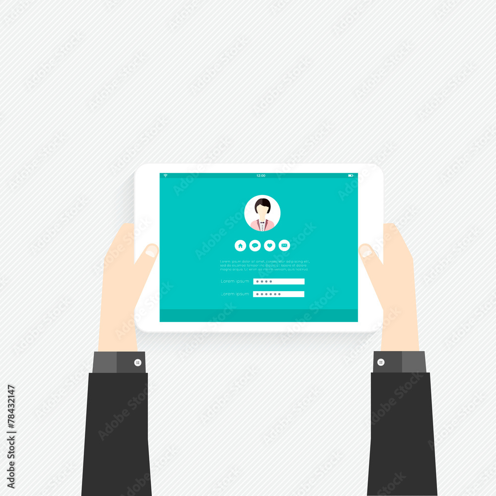 Hand holding a touchpad pc (tablet) Hand holding a touchpad pc (tablet)
