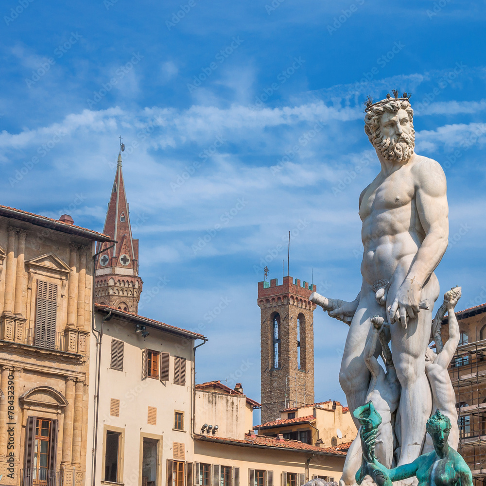 Neptune statue in Piazza della Signoria - Florence, Italy