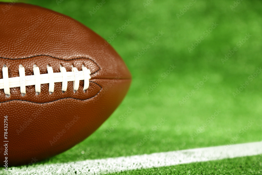 Obraz premium American football on field, close up
