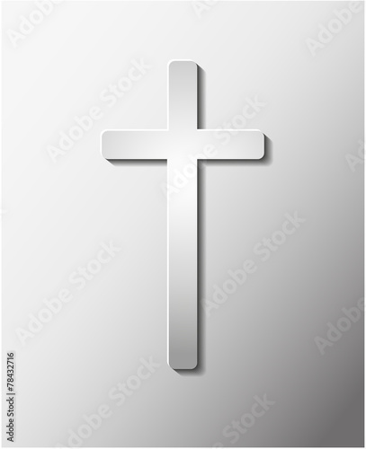 Vector cross on grey background
