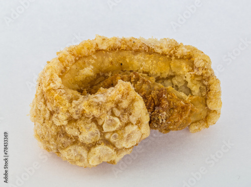 Deep fried pork skin snacks , Thai style food