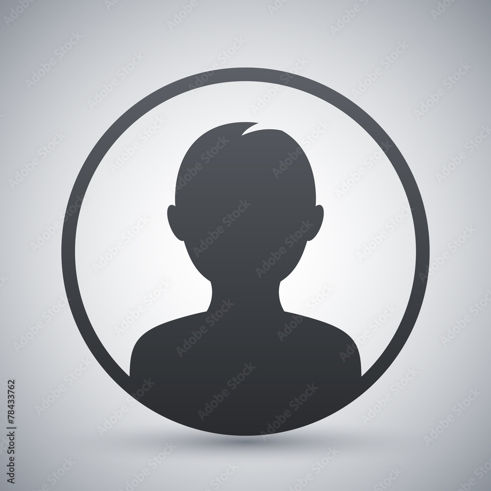 Male user icon, vector illustration