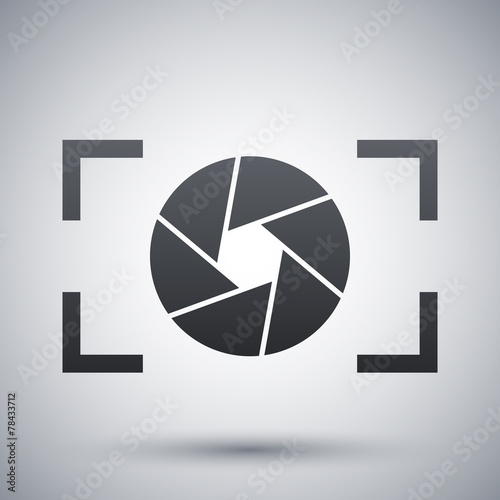 Camera lens icon, stock vector